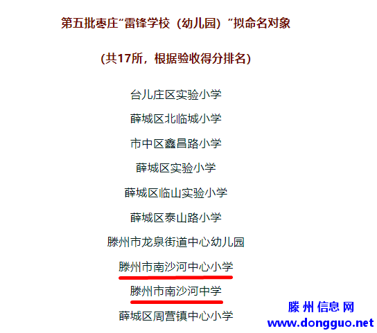 滕州这两所学校拟命名“雷锋学校”，正在公示中